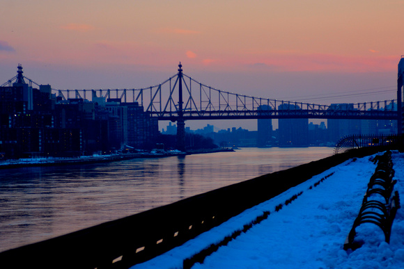 View towards Queensborough Bridge, NYC - East River - 2014